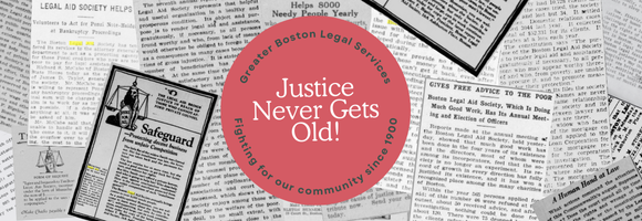 text reading 'justice never gets old', over a background of vintage newspaper articles