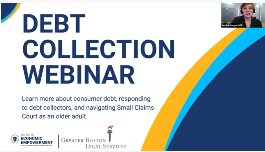 Screenshot of video "Debt Collection for Older Adults"