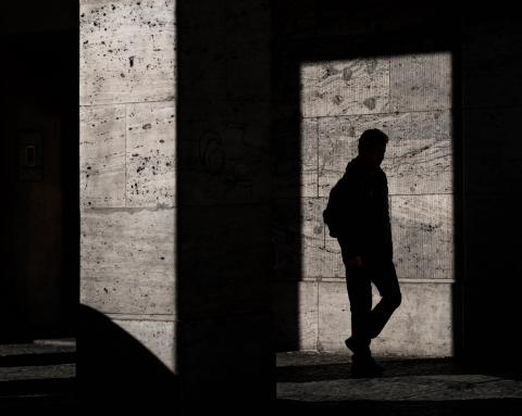 shadowy figure on a wall