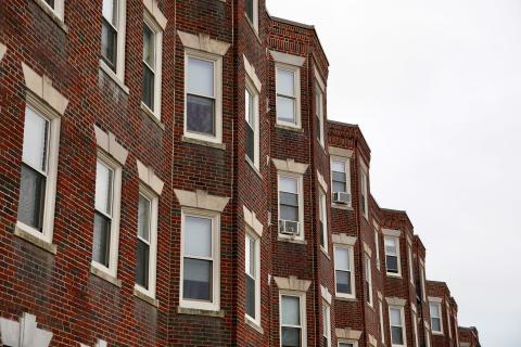 brick apartment buildings