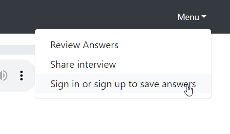 Screenshot of login menu on MADE website